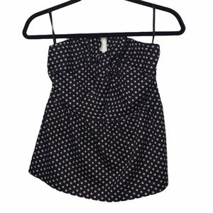 Odille Black Polka Dot Strapless Top